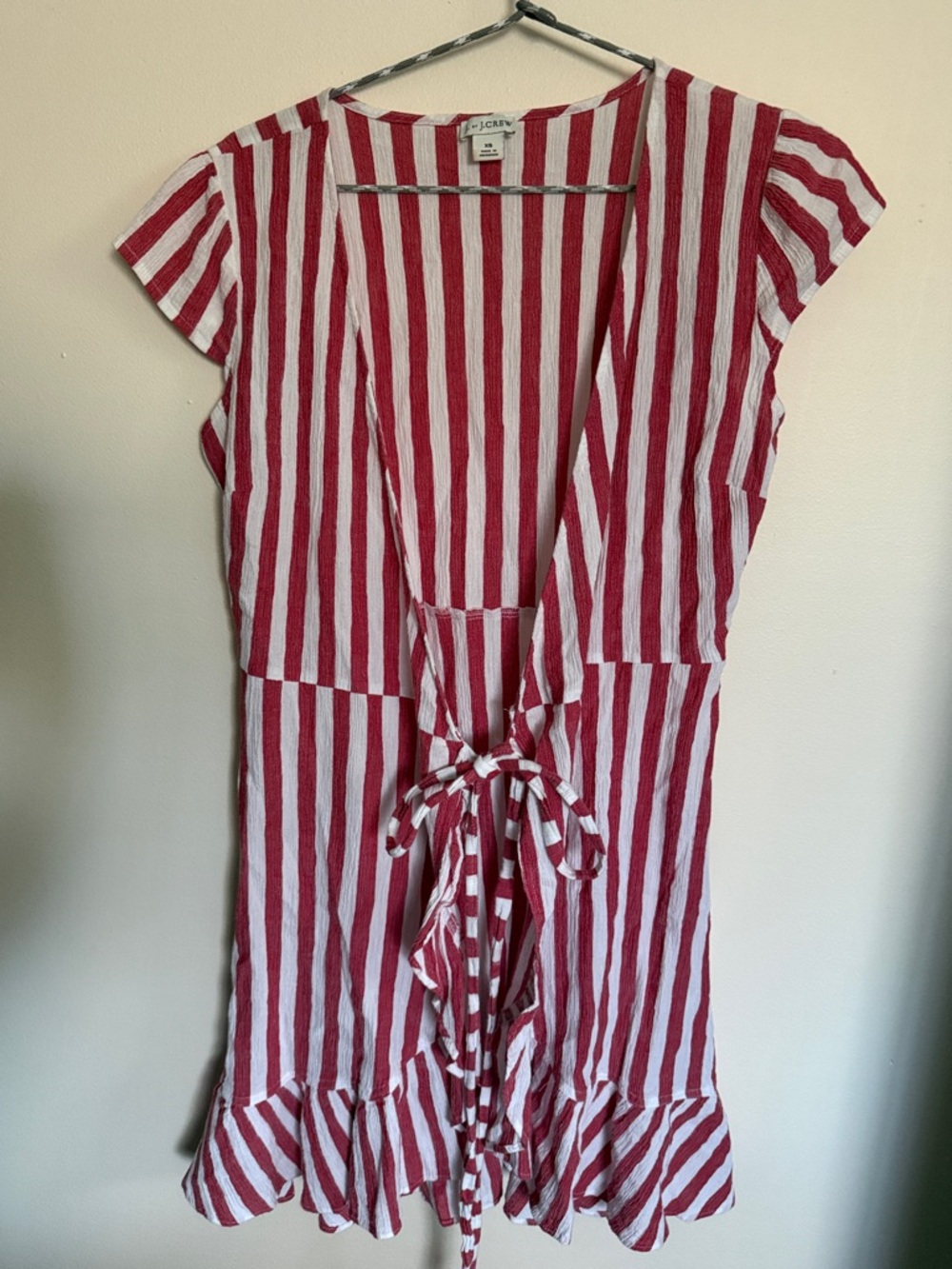 J.Crew Red & White Striped One-Piece Dress